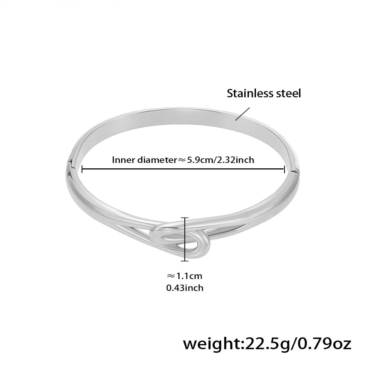 Pavé Zircon Knot Hinged Bangles — dimensions and size reference 12