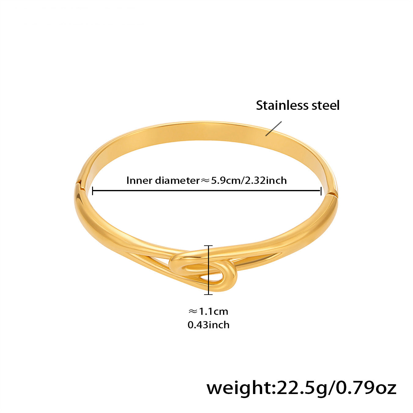 Pavé Zircon Knot Hinged Bangles — dimensions and size reference 13
