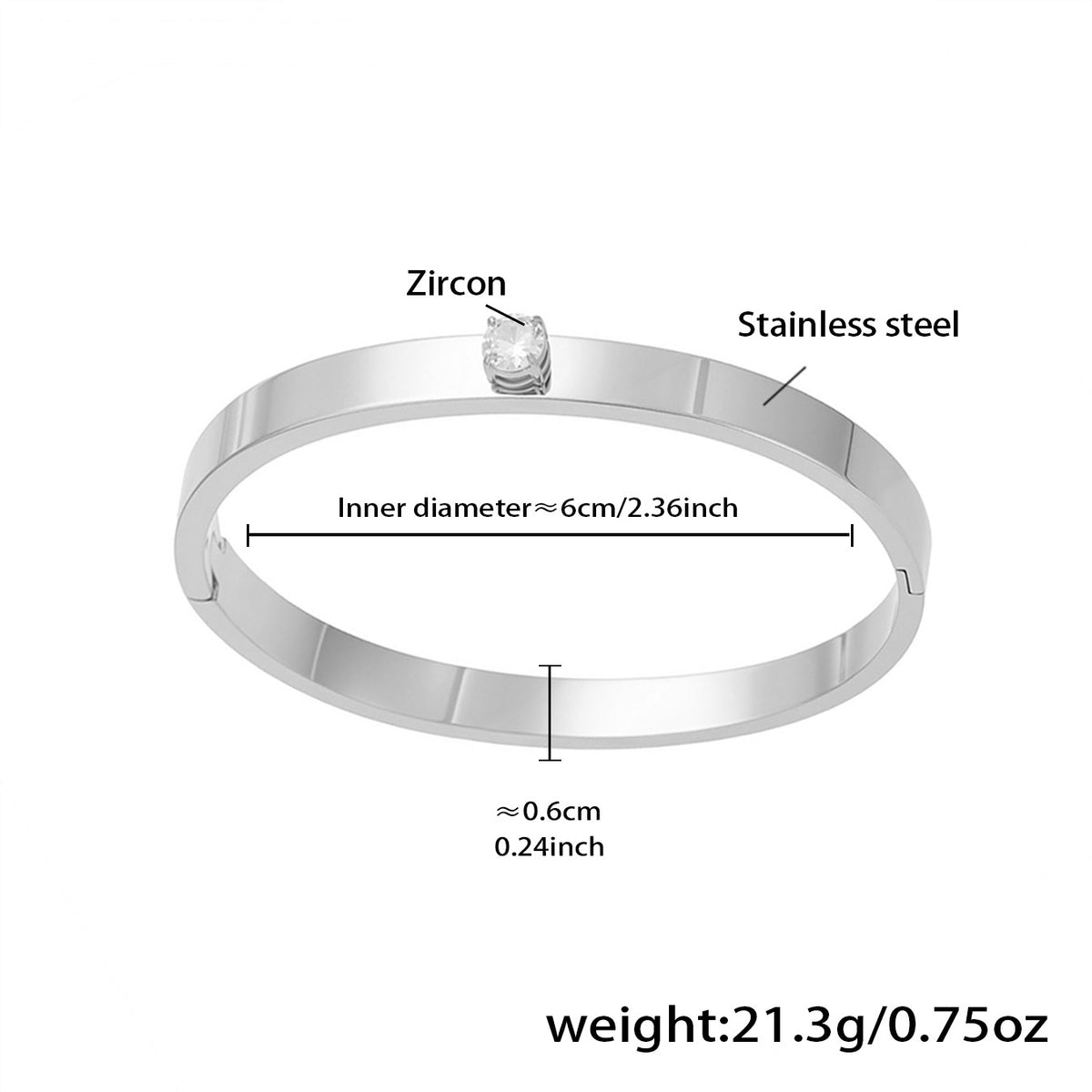 Pavé Zircon Knot Hinged Bangles — dimensions and size reference 14