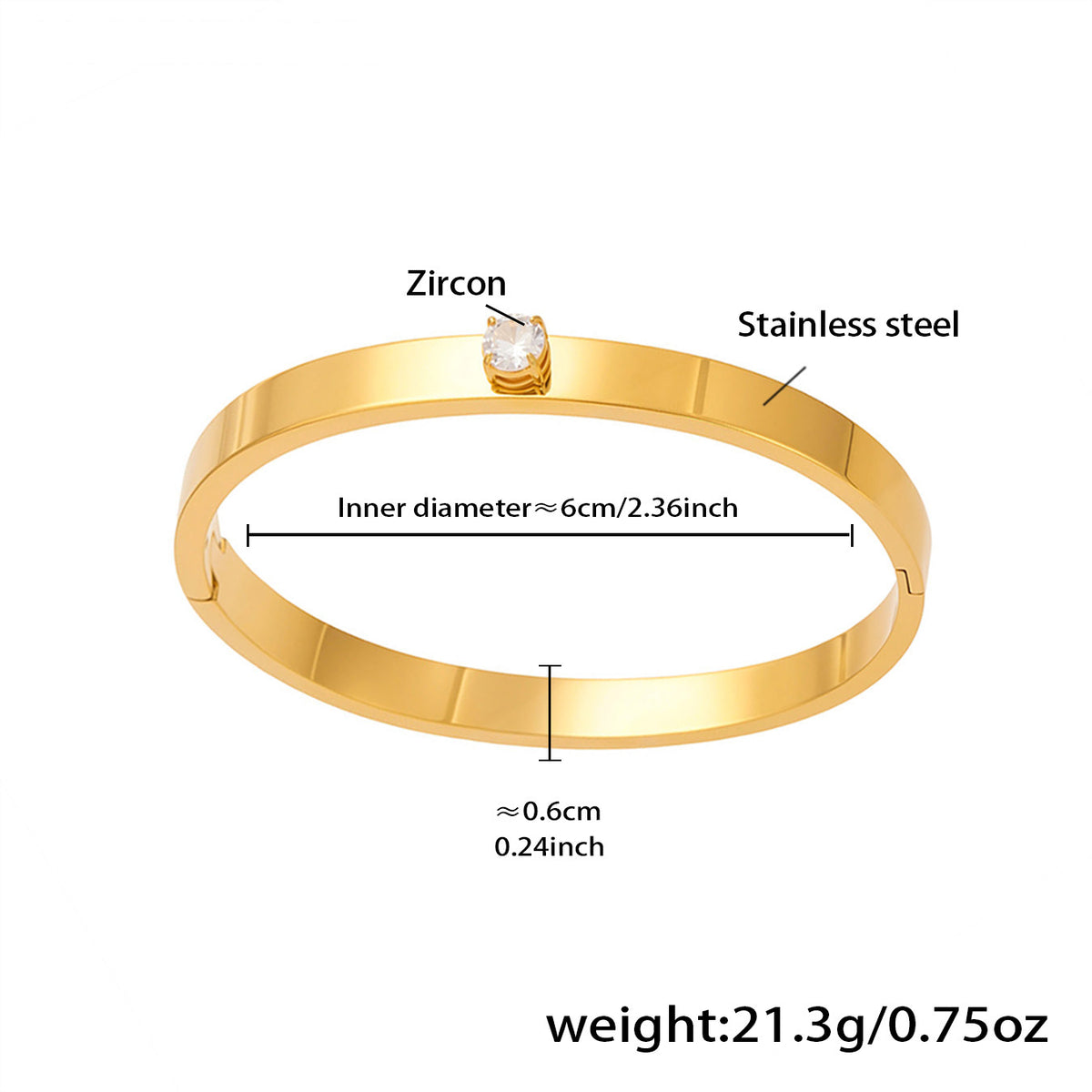 Pavé Zircon Knot Hinged Bangles — dimensions and size reference 15