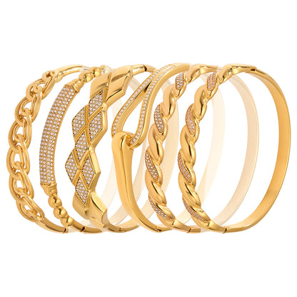 Horseshoe Zircon Hinged Bangles — design overview 05