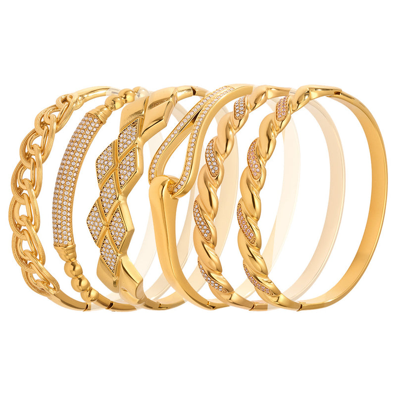 Horseshoe Zircon Hinged Bangles — design overview 05