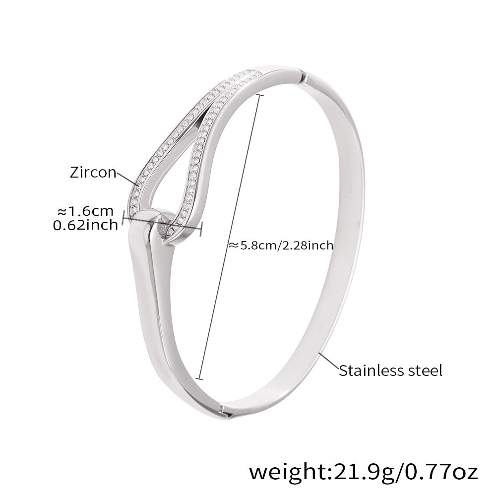 Horseshoe Zircon Hinged Bangles — dimensions and size reference 10