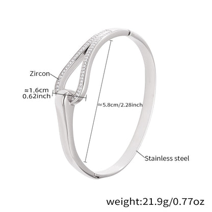 Horseshoe Zircon Hinged Bangles — dimensions and size reference 10