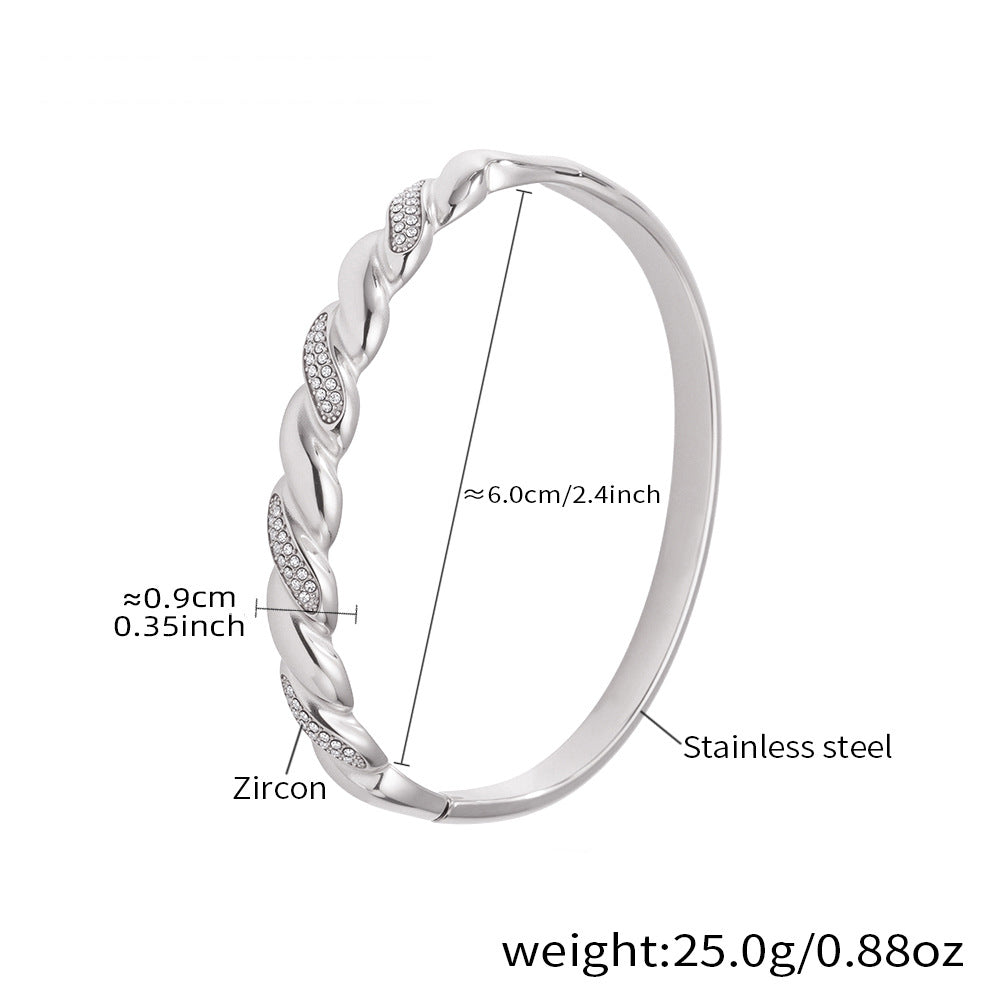 Horseshoe Zircon Hinged Bangles — dimensions and size reference 12