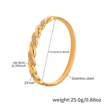 Horseshoe Zircon Hinged Bangles — dimensions and size reference 14