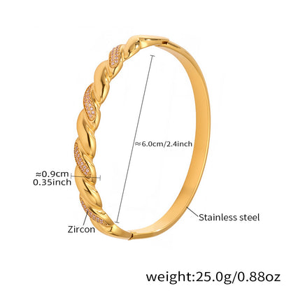 Horseshoe Zircon Hinged Bangles — dimensions and size reference 15