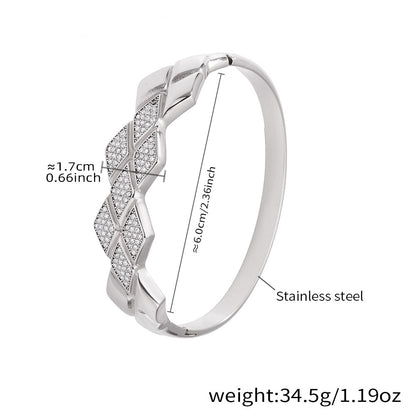 Horseshoe Zircon Hinged Bangles — dimensions and size reference 16
