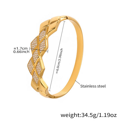 Horseshoe Zircon Hinged Bangles — dimensions and size reference 17