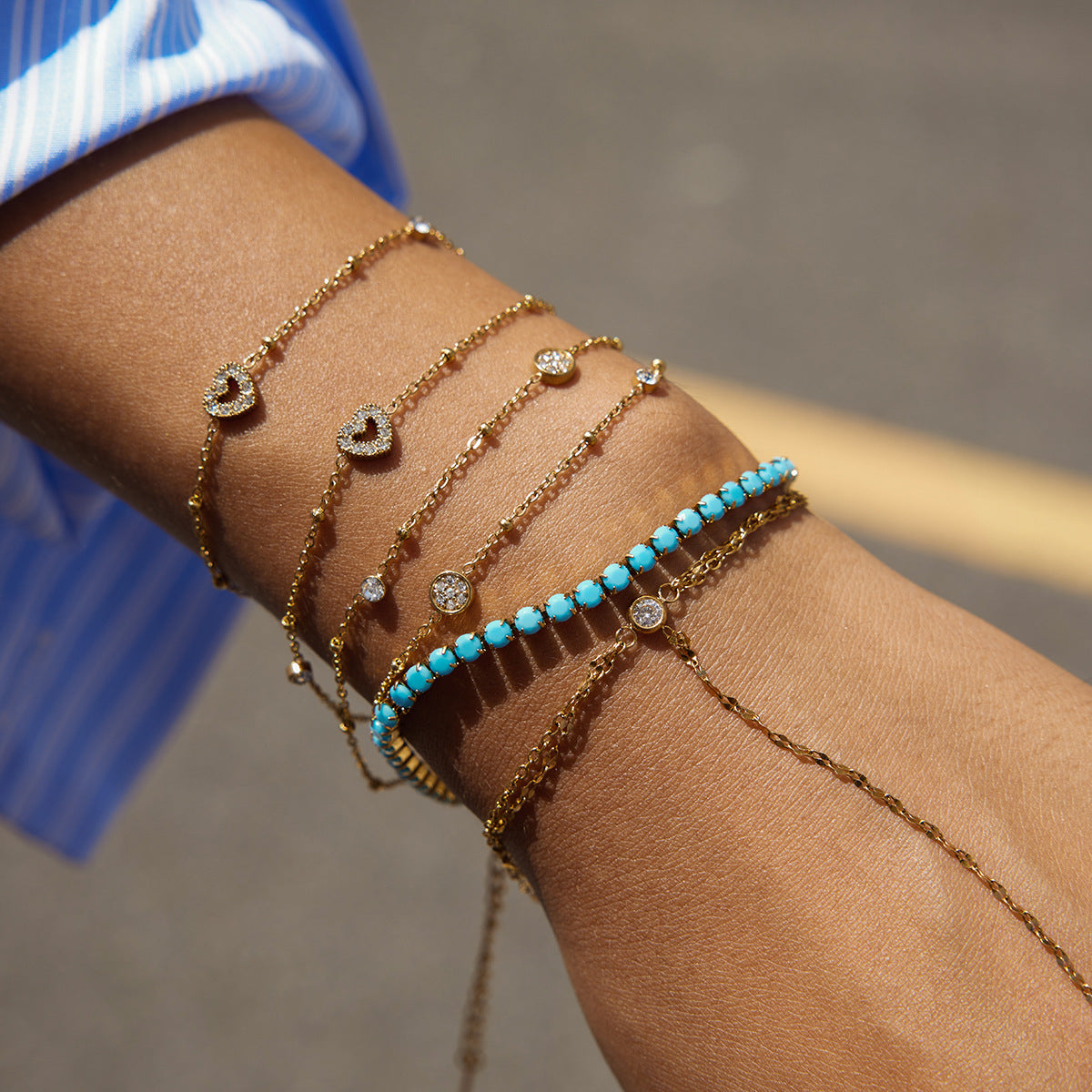 Double-Layer Chain Bracelet — styled view 03