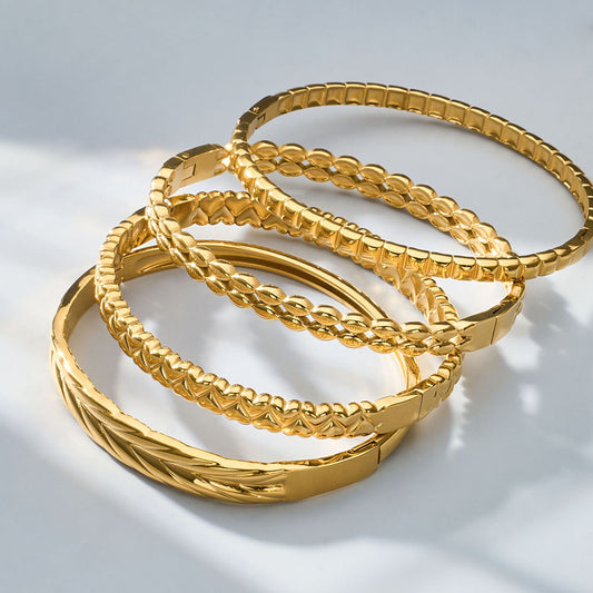 Textured Open Bangle — flat lay 02