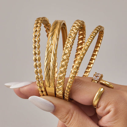 Textured Open Bangle — styled view 03