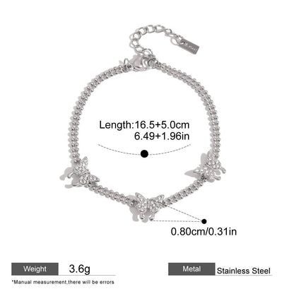 Pink Zircon Round Chain Bracelets — dimensions and size reference 10