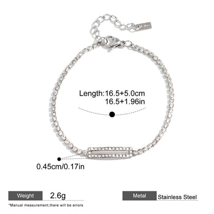Pink Zircon Round Chain Bracelets — dimensions and size reference 14