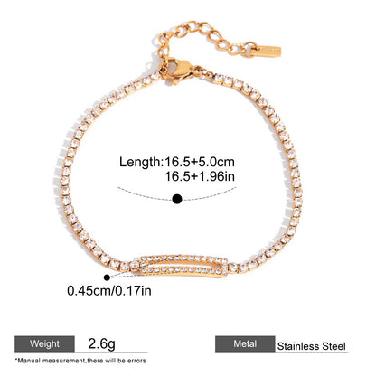 Pink Zircon Round Chain Bracelets — dimensions and size reference 15