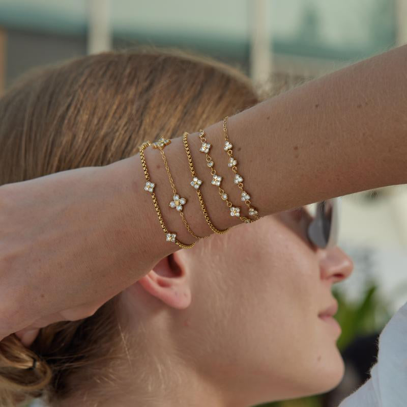 Clover Zircon Chain Bracelet — styled view 02