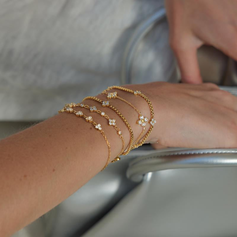 Clover Zircon Chain Bracelet — styled view 03