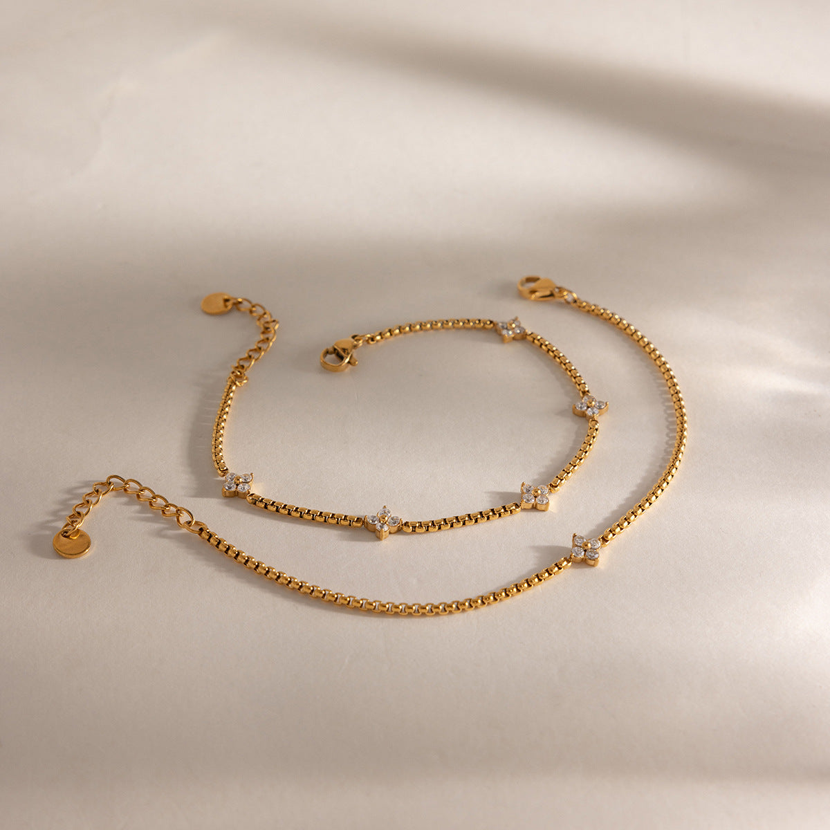 Clover Zircon Chain Bracelet — styled view 04