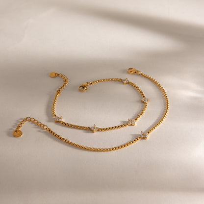 Clover Zircon Chain Bracelet — styled view 04