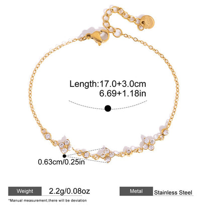 Clover Zircon Chain Bracelet — dimensions and size reference 07