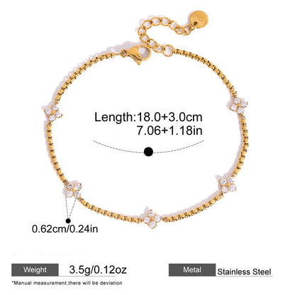 Clover Zircon Chain Bracelet — dimensions and size reference 09