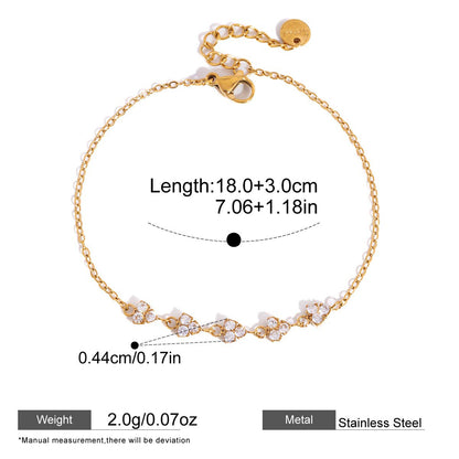 Clover Zircon Chain Bracelet — dimensions and size reference 10
