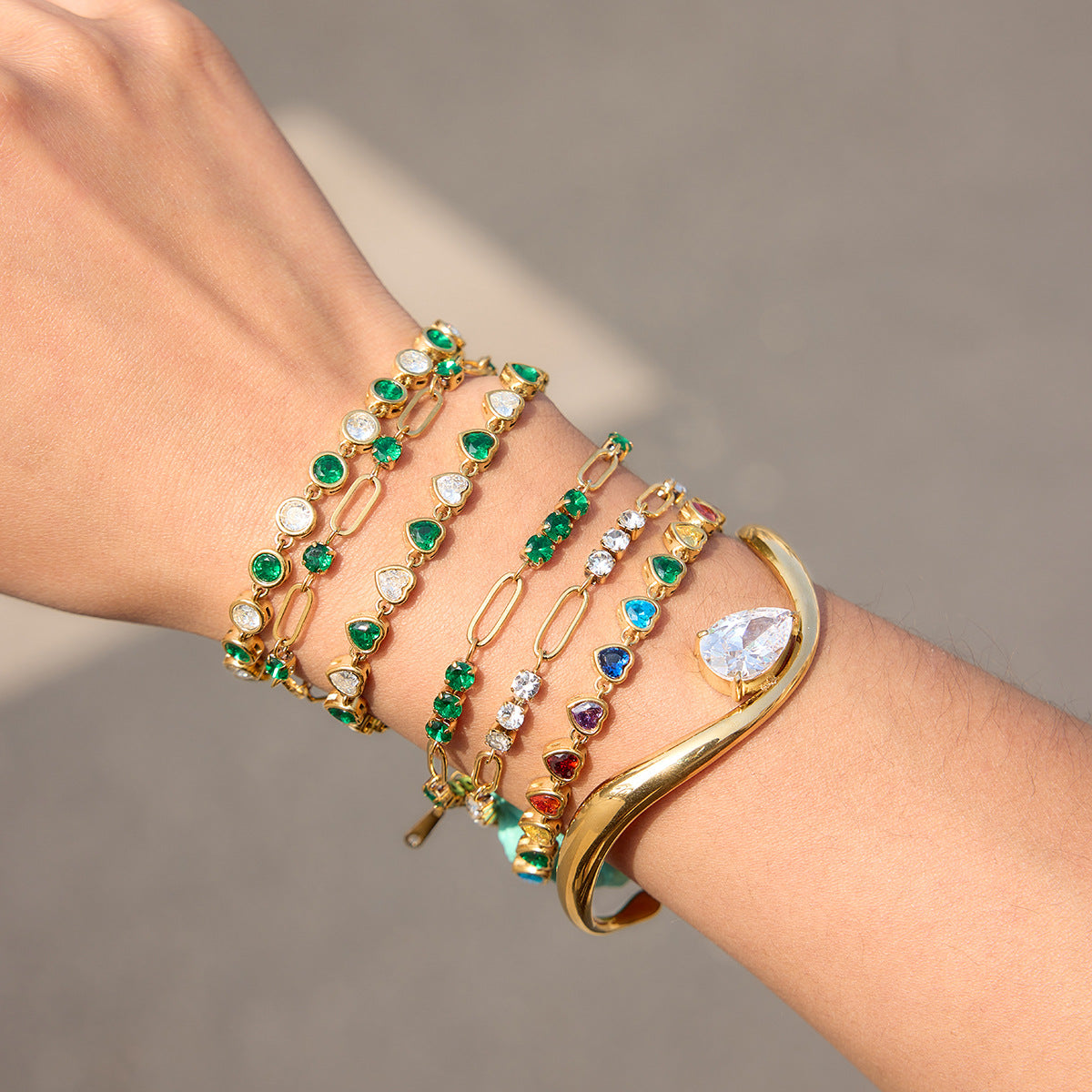 Zircon Chain Bracelet — styled view 03