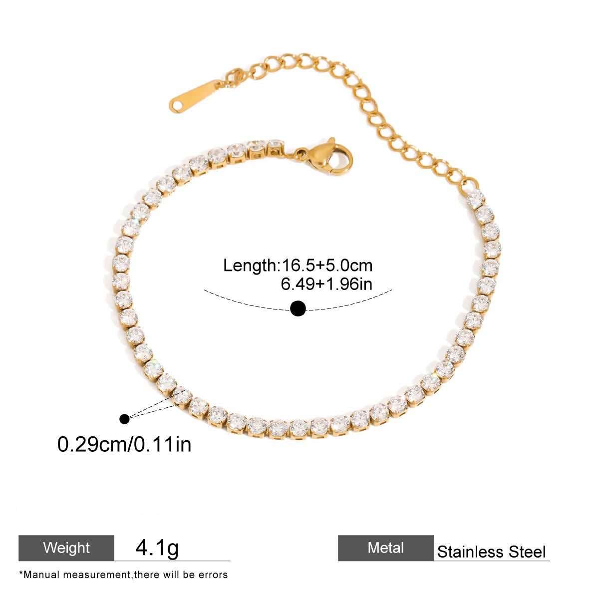 Zircon Chain Bracelet — dimensions and size reference 06