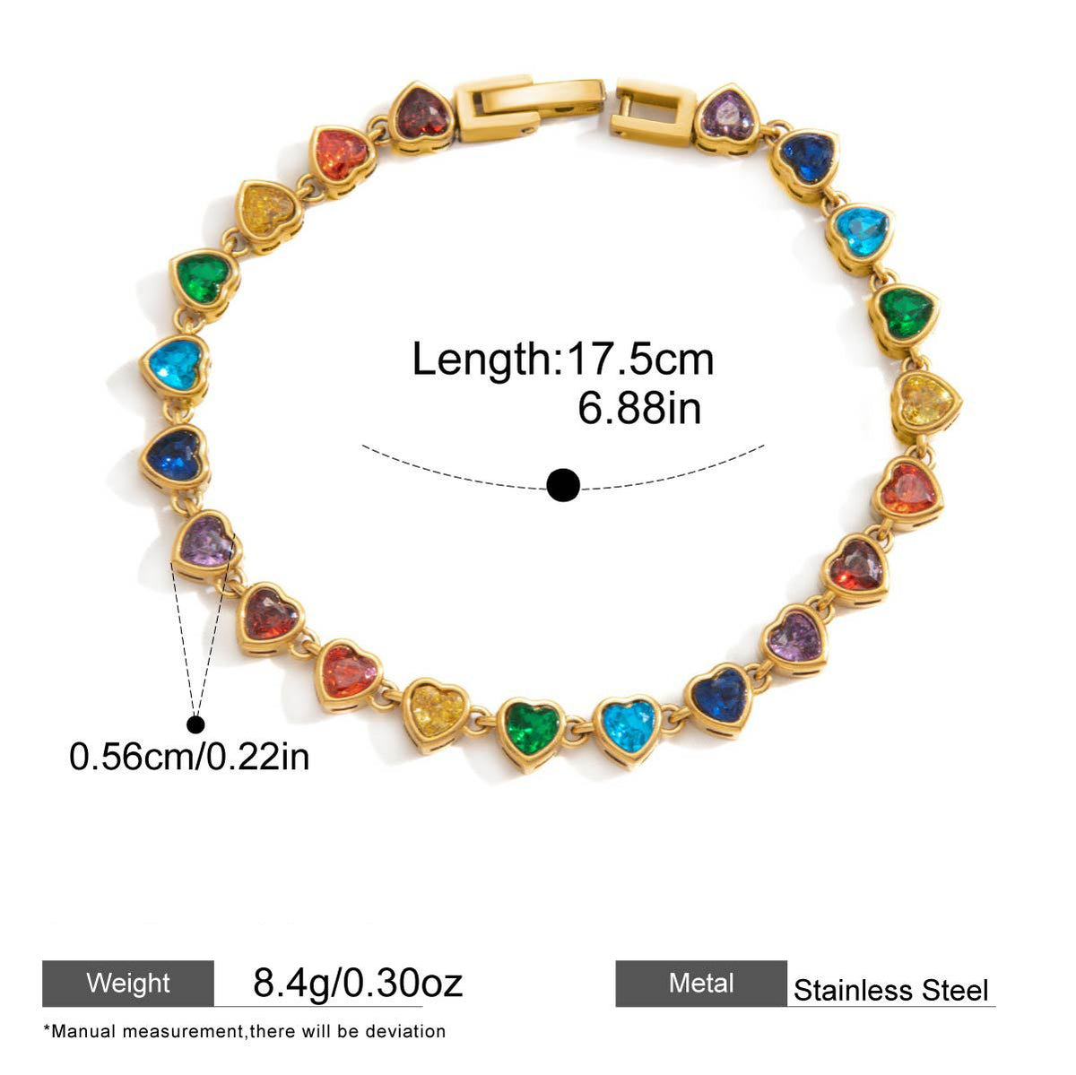 Zircon Chain Bracelet — dimensions and size reference 08