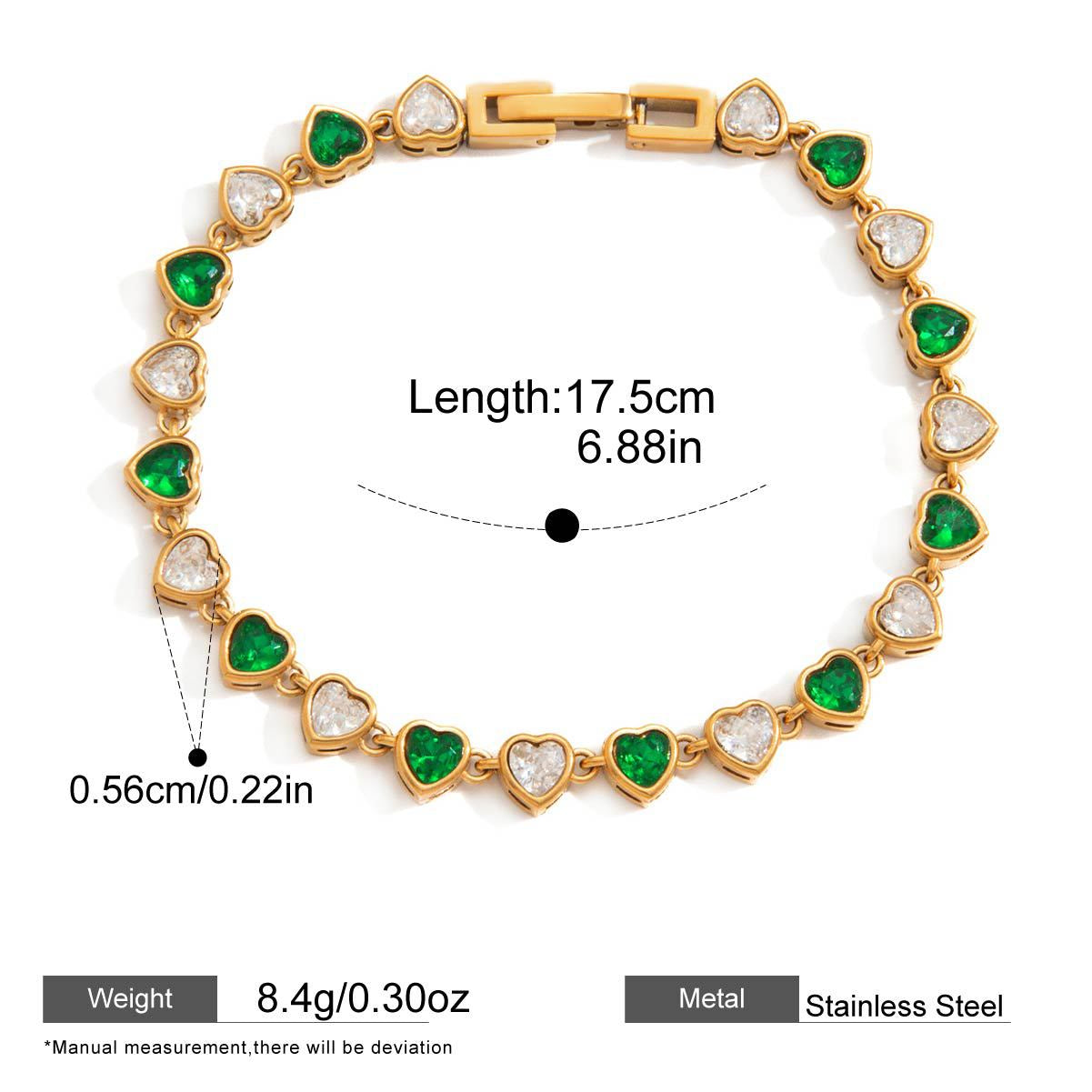 Zircon Chain Bracelet — dimensions and size reference 09