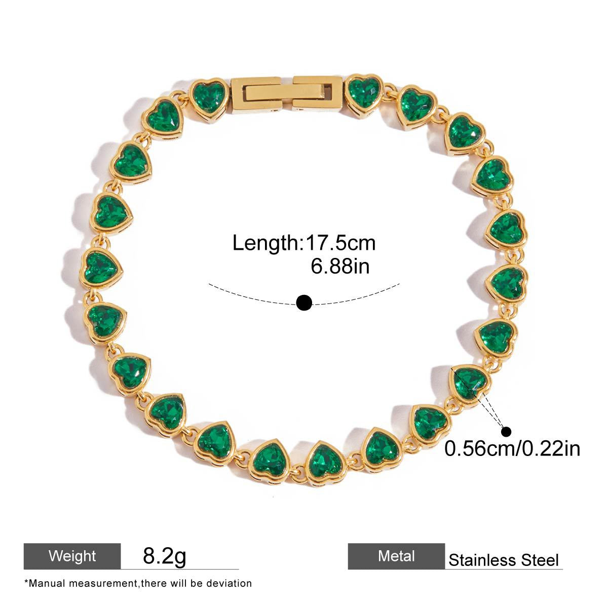 Zircon Chain Bracelet — dimensions and size reference 10
