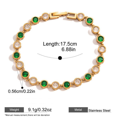 Zircon Chain Bracelet — dimensions and size reference 15