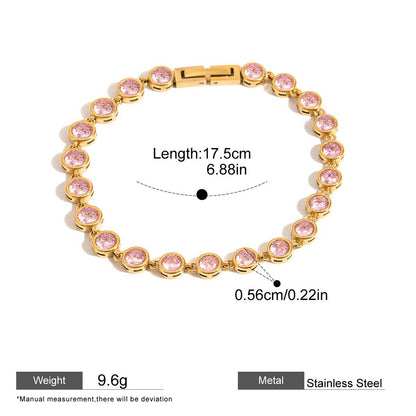 Zircon Chain Bracelet — dimensions and size reference 17