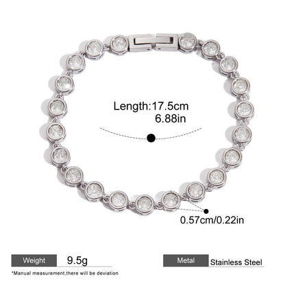 Zircon Chain Bracelet — dimensions and size reference 18
