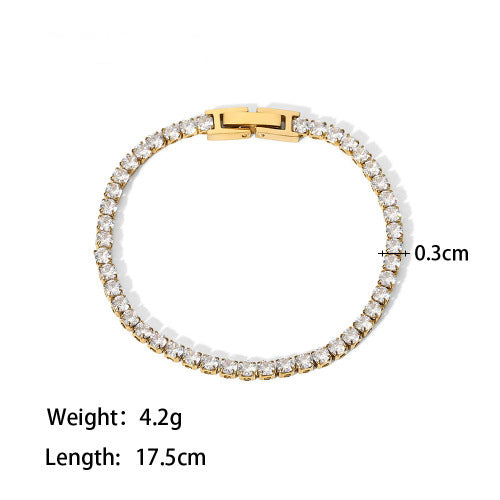 Zircon and Pearl Chain Bracelets — dimensions and size reference 07