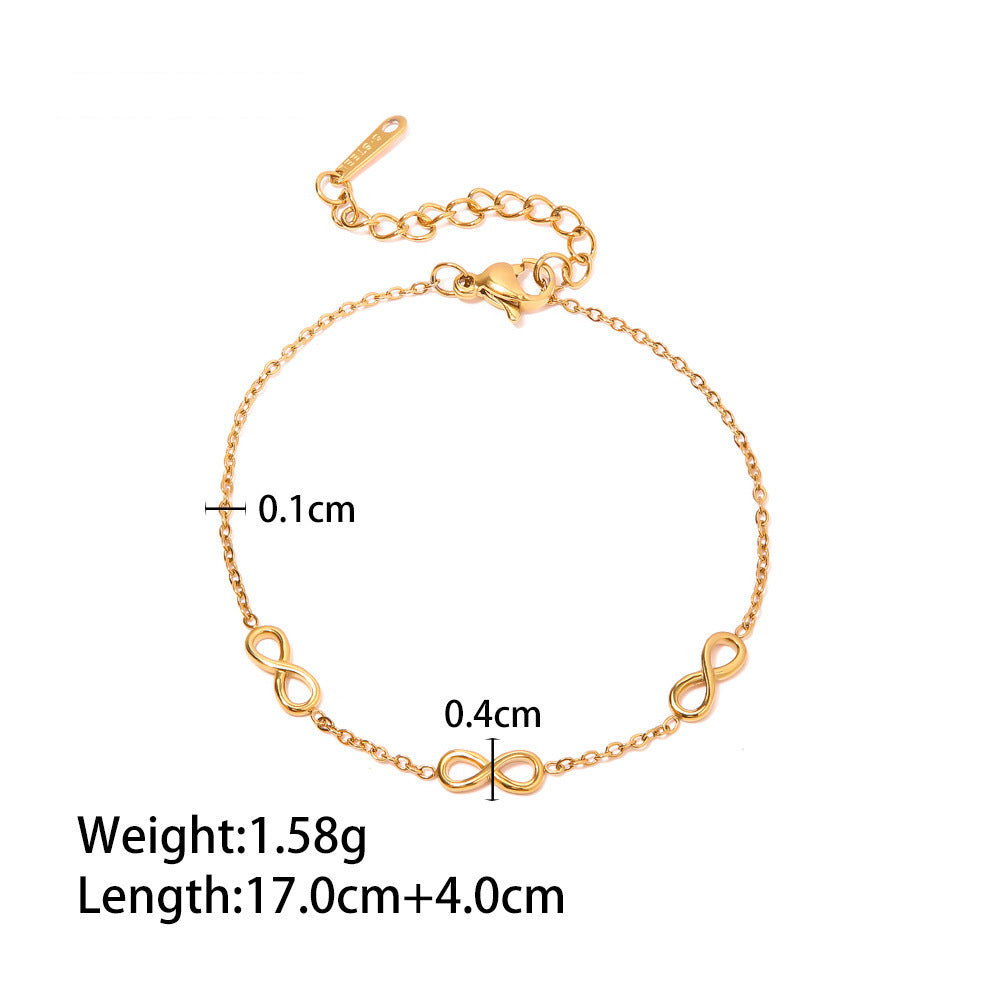 Zircon and Pearl Chain Bracelets — dimensions and size reference 11