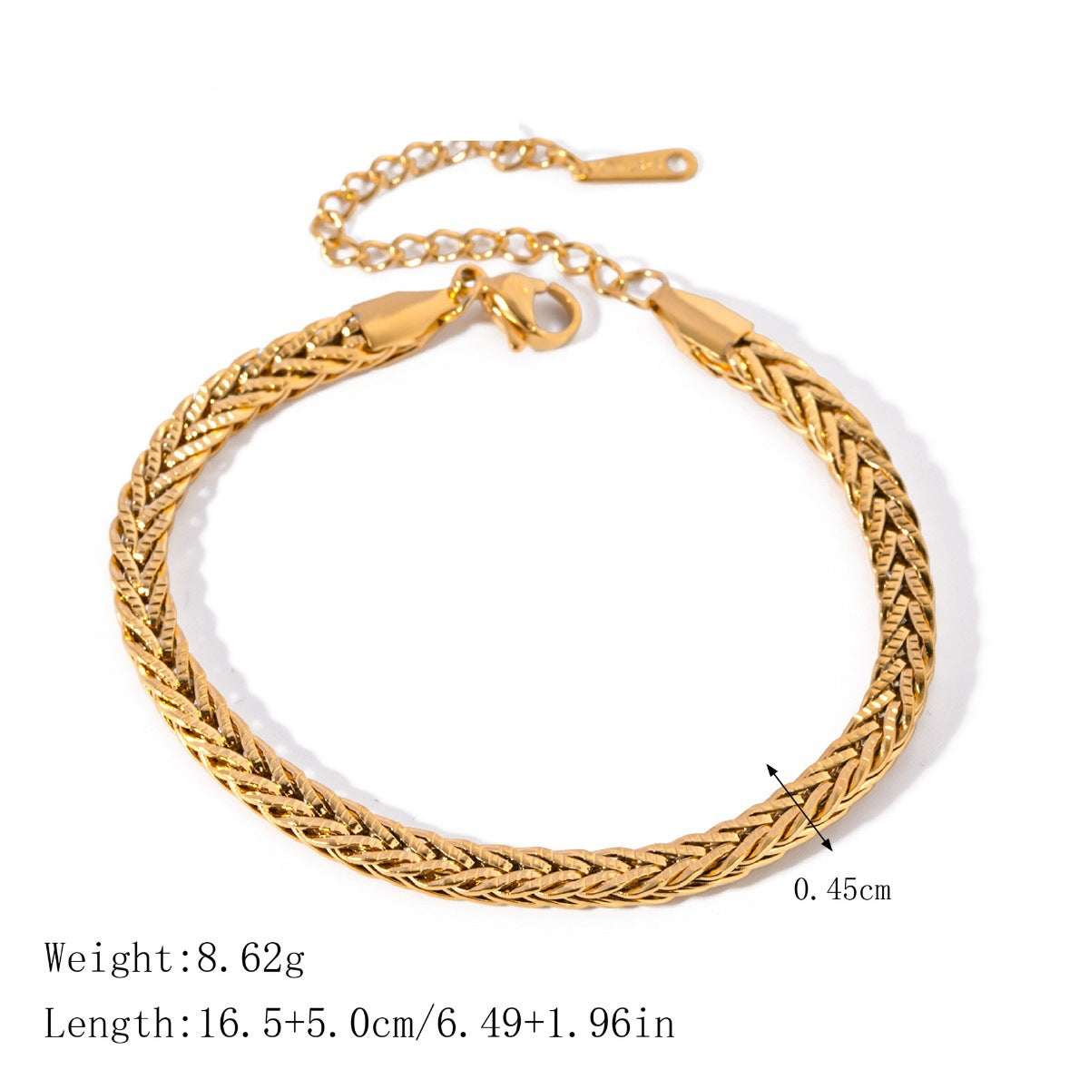 Zircon and Pearl Chain Bracelets — dimensions and size reference 12