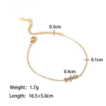 Zircon and Pearl Chain Bracelets — dimensions and size reference 13
