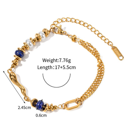 Zircon and Pearl Chain Bracelets — dimensions and size reference 14