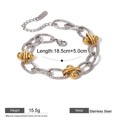 Zircon and Pearl Chain Bracelets — dimensions and size reference 15