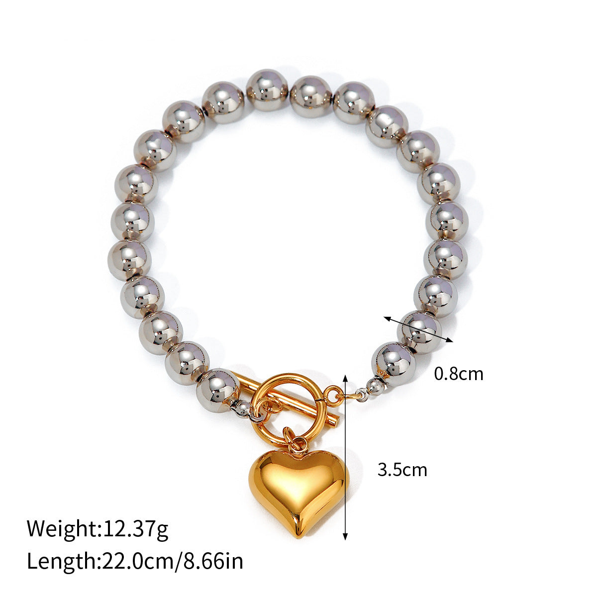 Zircon and Pearl Chain Bracelets — dimensions and size reference 16