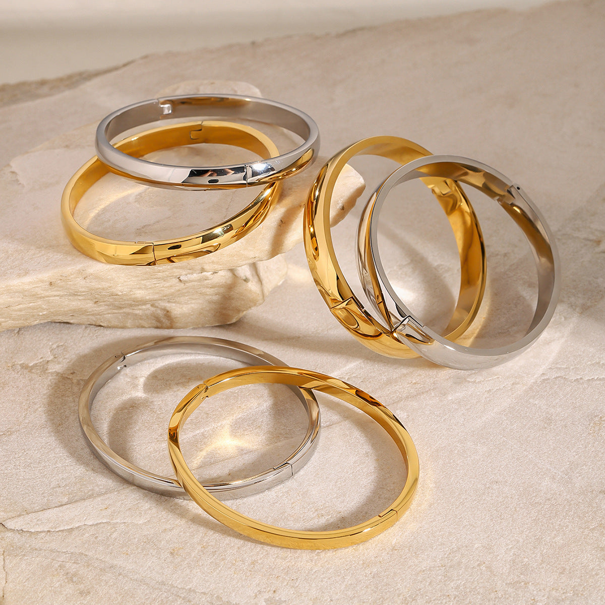 Domed Hinged Bangle — styled view 02