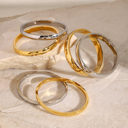 Domed Hinged Bangle — styled view 02