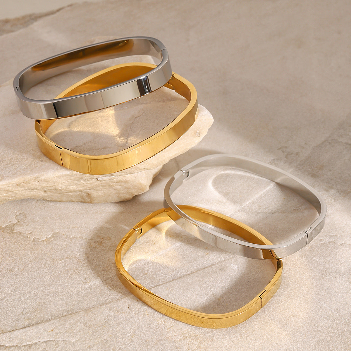 Domed Hinged Bangle — styled view 03