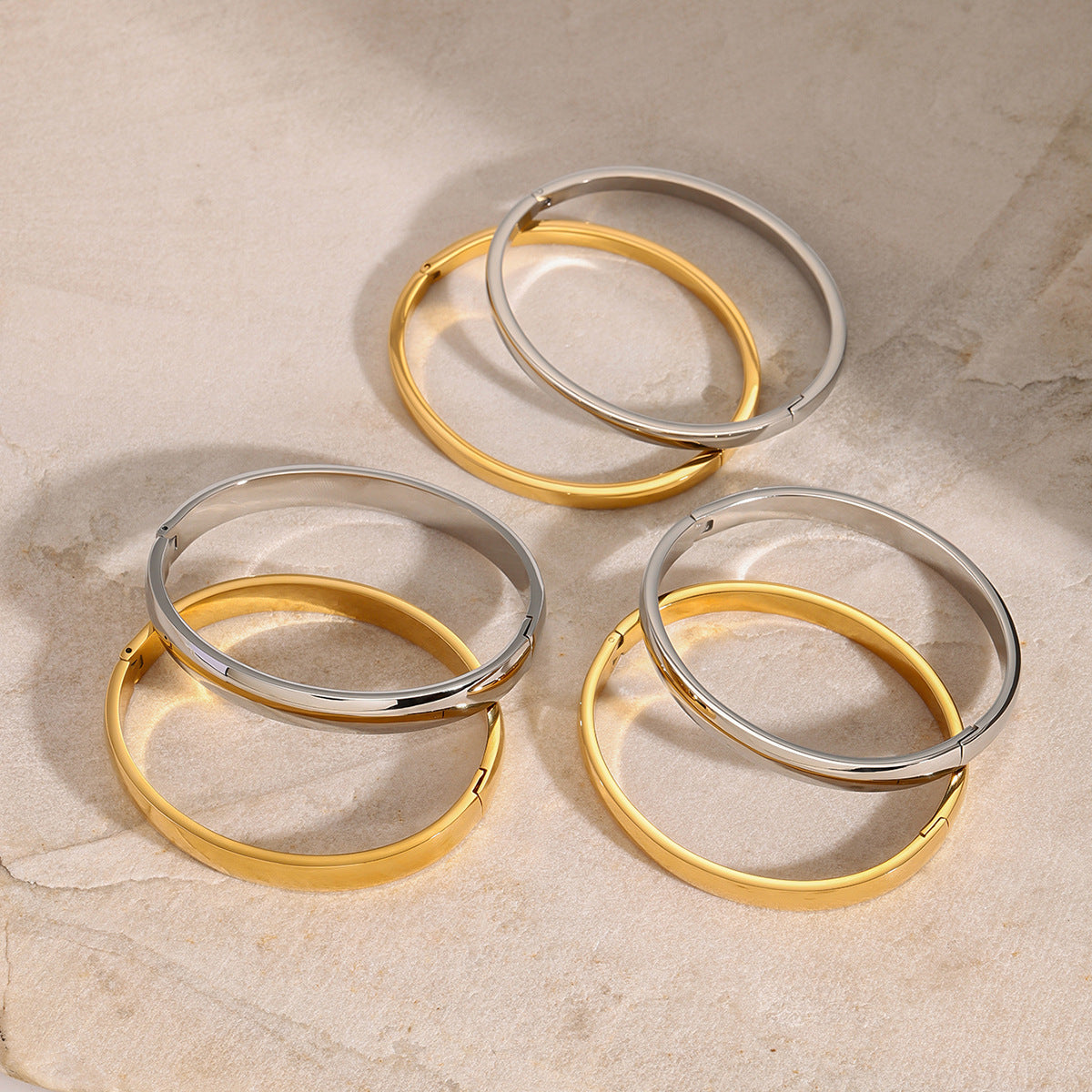 Domed Hinged Bangle — styled view 04
