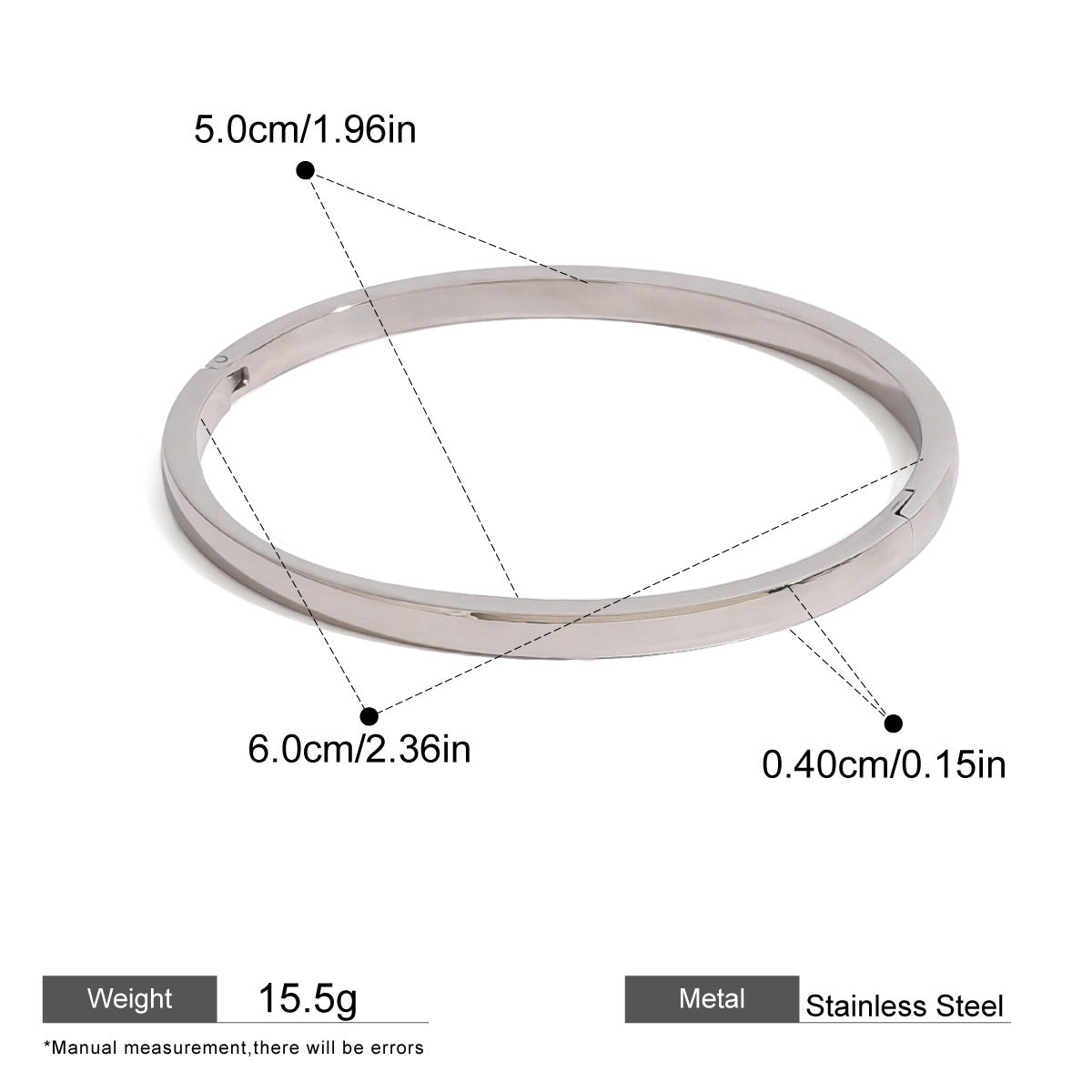 Domed Hinged Bangle — dimensions and size reference 05