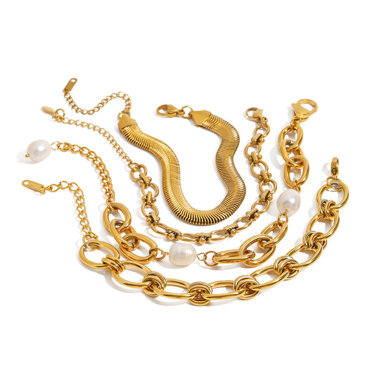 Pearl Chain Bracelet — styled view 01