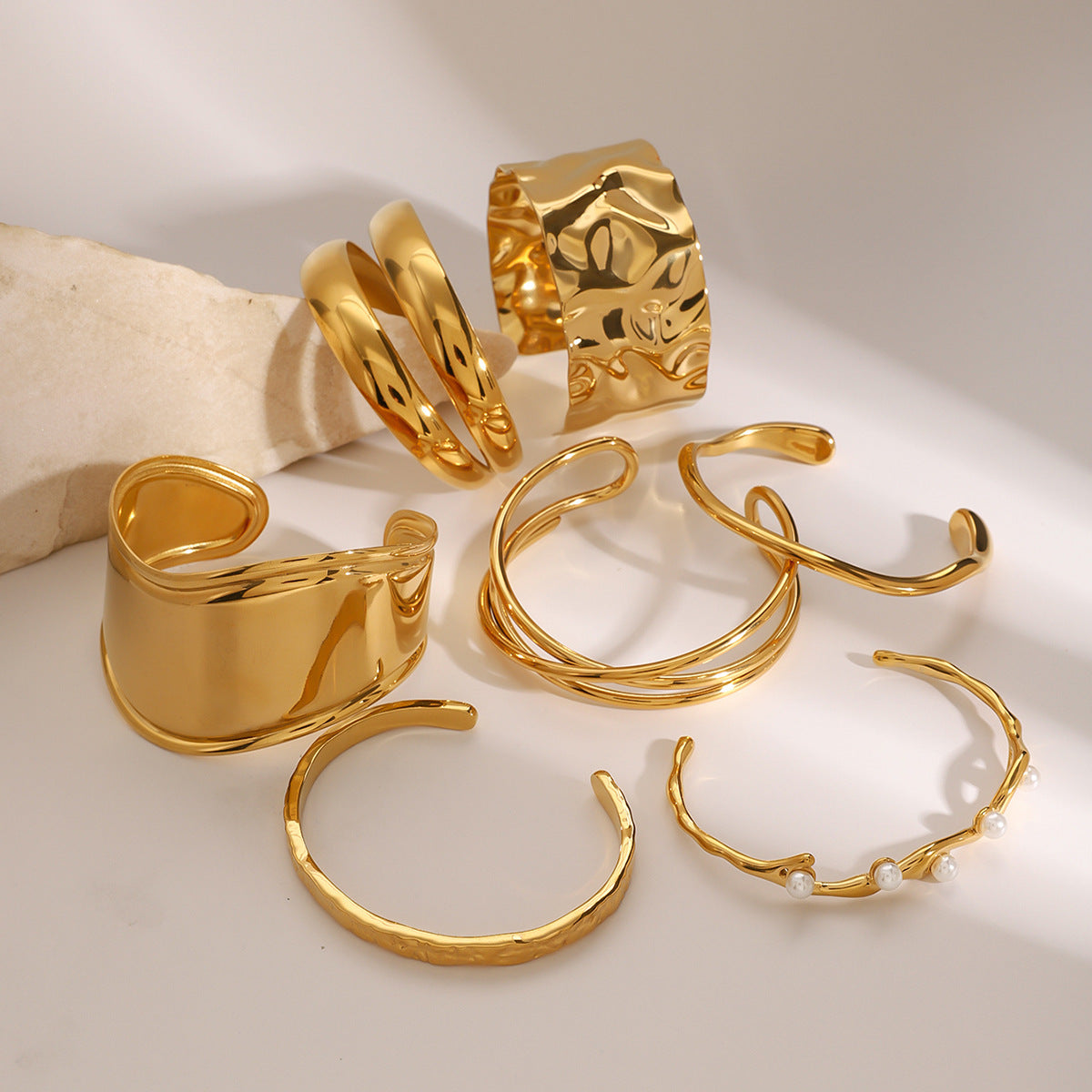 Pearl Open Bangle — styled view 04