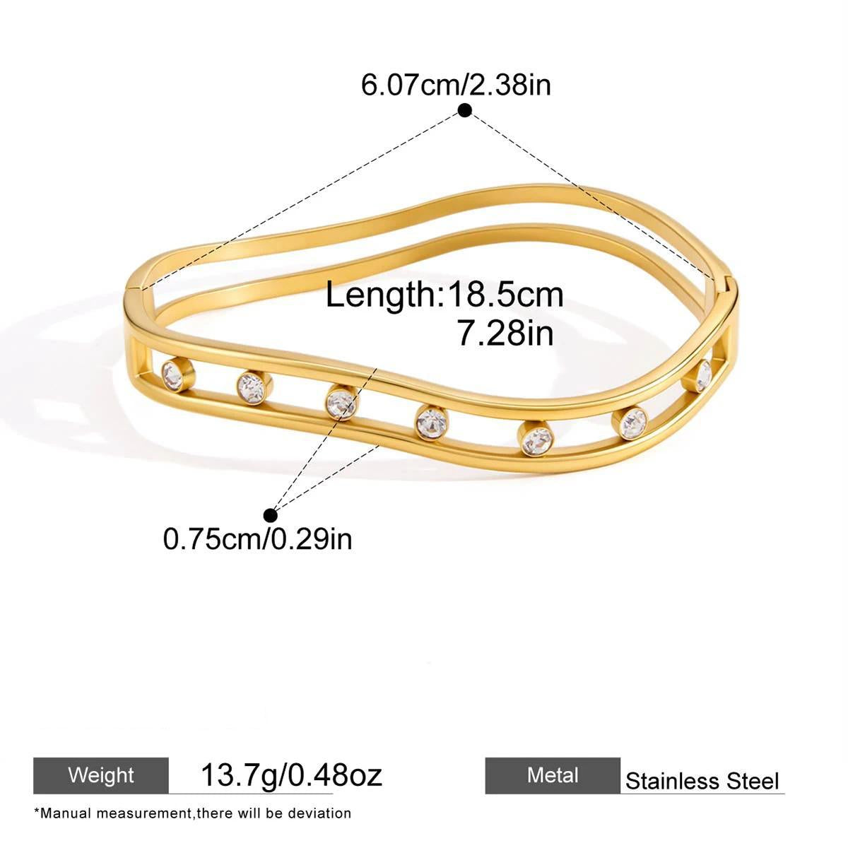 Pearl Open Bangle — dimensions and size reference 06
