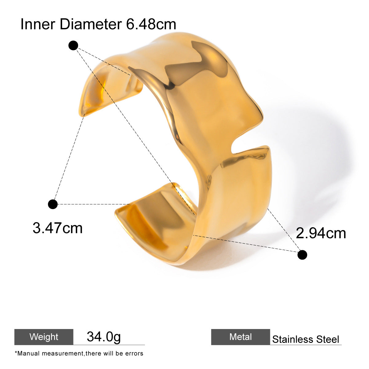 Pearl Open Bangle — dimensions and size reference 10